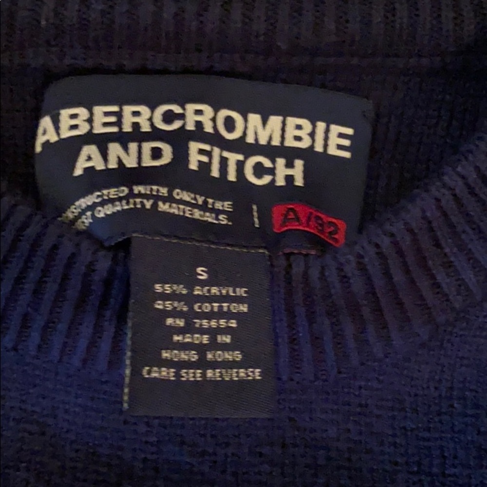 Abercrombie and Fitch A/92 Navy Sweater S - Picture 6 of 9